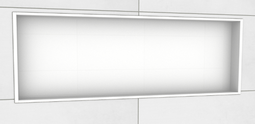 Designbox CUSTOM RVS inbouwnis met flens, maatvariabel 91-120 cm, hoogte max 40 cm, diepte max 20 cm